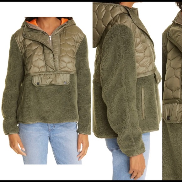 NWT Veronica Beard Leo High Pile Fleece Quilted Pullover size M - Picture 3 of 15